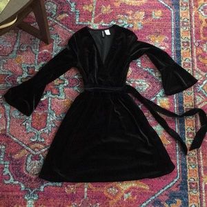 New H&M Velvet faux wrap dress